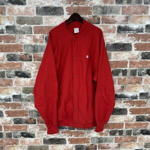 Vintage USA Made Reverse Weave Champion Cardigan Button Up Sweatshirt Sz XL Red
